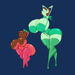 big_breasts big_butt black_eyes blush blush_lines bottomless bra breasts brown_hair butt candy chocolate clothed clothing dessert duo eyelashes female food freckled_breasts freckled_butt freckles fruit green_body green_hair hair huge_breasts huge_butt leaf leaf_hair legwear lollipop nipple_outline open_mouth panties pink_tongue plant plant_hair pseudo_hair red_body short_hair simple_background simple_face size_difference small_waist strawberry teeth teeth_showing thick_thighs thigh_highs tongue transparent_background underwear tasteofchoklit adventure_time cartoon_network chocoberry lollipop_girl food_creature humanoid living_candy 1:1 2018 absurd_res alpha_channel hi_res