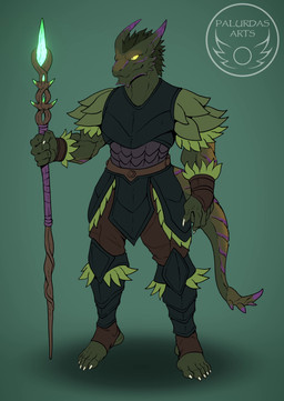 5_fingers 5_toes armor clothing druid feet fingers green_body green_scales green_skin holding_object horn magic_user male muscular muscular_male purple_body purple_scales scales staff tail toes tribal_spellcaster yellow_eyes ceehaz palewdas_arts dog_knight_rpg dungeons_and_dragons hasbro wizards_of_the_coast skarr_(palurdas_arts) dragonborn_(dnd) scalie 2d_animation absurd_res animated artist_collaboration hi_res no_sound short_playtime tagme video