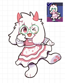 2_horns anthro barefoot blush clothed clothed_anthro clothing dress eyewear feet fully_clothed fully_clothed_anthro glasses green_eyewear green_glasses horn male on_one_leg one_eye_closed open_mouth pawpads paws pink_clothing pink_dress pink_eyes pink_horn pink_pawpads screencap_redraw solo standing yukiyuno1760617 deltarune undertale_(series) ralsei bovid caprine goat mammal hi_res reference_image