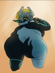 belly_rolls big_butt burger butt clothing curvy_female curvy_figure eating eating_food fat_face female female_humanoid food fused_shadow headgear headwear love_handles obese obese_female obese_humanoid overweight overweight_female overweight_humanoid rude solo wide_hips flabfat nintendo the_legend_of_zelda twilight_princess midna humanoid imp 2024