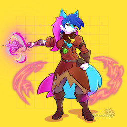 alchemist alchemy alquimist alternate_color anthro clothing female heterochromia inner_ear_fluff magic magic_user potion potion_bottle solo stick tuft glamendrot albion_online nintendo pokemon fan_character jessie_(alchemist_braixen) jessie_(alquimista_braixen) braixen canid canine fox generation_6_pokemon humanoid mammal pokemon_(species) 1:1 absurd_res hi_res