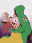 almost_fully_inside ambiguous_anthro ambiguous_gender ambiguous_pred ambiguous_prey anthro anthro_pred anthro_prey biped black_horn black_nose bodily_fluids countershade_scales countershading duo feet_first fingers fur gaping_mouth green_body green_scales head_horn head_in_mouth horn hypnosis hypnotized_prey in_mouth in_throat inner_ear_fluff larger_pred mind_control open_mouth oral_vore orange_eyes pointy_ears prick_ears purple_eyes raised_head reaching reaching_out ringed_eyes saliva saliva_string scales simple_background size_difference smooth_horn snout soft_vore swallowing tan_body tan_fur teeth text tongue tongue_out tuft vore yellow_body yellow_scales yellow_sclera sabamiso_(sabamasasix) mammal scalie 2018 3:4 digital_drawing_(artwork) digital_media_(artwork) headshot_portrait hi_res japanese_description portrait translation_request