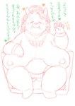 anthro bovid breasts caprine casual_nudity chieftain comic elderly_female female goat grandmother_(lore) grandparent_(lore) hair heart_symbol hebokun japanese_text jewelry kemono mammal mature_female montgomery_glands motion_lines old overweight overweight_anthro overweight_female sagging_breasts sketch solo sound_effects text translated tribal white_hair wrinkles