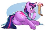 bedding blanket butt cutie_mark featureless_crotch female feral heart_symbol scroll smile solo ranillopa friendship_is_magic hasbro my_little_pony twilight_sparkle_(mlp) equid equine horse mammal pony absurd_res hi_res