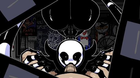 ambiguous_gender big_butt black_body black_sclera butt duo fellatio first_person_view front_view genitals looking_at_viewer male oral penile penis sex small_waist tan_body tan_skin white_body white_eyes wide_hips nanodude78 five_nights_at_freddy's five_nights_at_freddy's_4 five_nights_at_frickbear's five_nights_at_frickbear's_(series) five_nights_at_frickbear's_3 scottgames nightmarionne_(fnaf) nightmarionne_(frickbear's) human humanoid mammal 2026 colored digital_drawing_(artwork) digital_media_(artwork) hi_res shaded