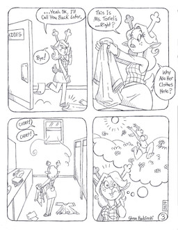 adolescent anthro antlers bathroom big_breasts bloomers blush blush_lines bottomwear breasts clothed clothed_anthro clothed_female clothing dialogue duo eyelashes female flushed_face freckled_face freckles frilly frilly_bloomers frilly_bottomwear frilly_clothing fully_clothed fully_clothed_anthro fully_clothed_female hiding hooves horn long_eyelashes mature_female open_window pattern_clothing pattern_shirt pattern_topwear plaid plaid_clothing plaid_shirt plaid_topwear public_restroom restroom_stall shirt skirt speech_bubble text thought thought_bubble thoughts topwear underwear young circe_(artist) deltarune undertale_(series) noelle_holiday toriel toriel_(deltarune) bovid caprine deer goat mammal new_world_deer reindeer black_and_white comic english_text hi_res monochrome traditional_media_(artwork)