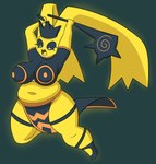 belly big_ears bottomwear clothing female loincloth looking_down simple_background slime solo thick_thighs yellow_body mechaclank atlyss slime_diva absurd_res hi_res