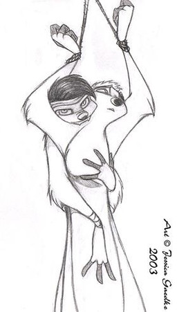 bdsm bondage bound dominant dominant_male duo grope looking_at_viewer male male/male submissive submissive_male jesskat herpestid mammal meerkat vampire low_res