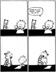 continuation eye_contact happy happy_ending hug looking_at_another male sad stripes toy bill_watterson calvin_and_hobbes calvin_(calvin_and_hobbes) hobbes felid human mammal pantherine tiger black_and_white comic monochrome