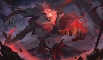 5_fingers anthro black_nose claws clothed clothed_anthro clothed_male clothing fingers fur grey_body grey_fur holding_melee_weapon holding_object holding_polearm holding_weapon humanoid_hands male melee_weapon muscular muscular_anthro muscular_male nipples pecs polearm solo weapon cooda17 canid canine canis mammal wolf 2025 character_request colored hi_res