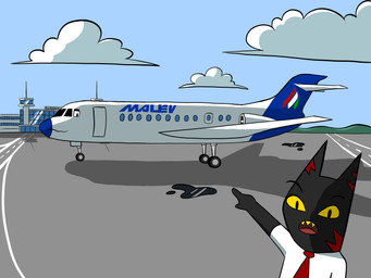 aircraft airplane airport anthro duo gesture hand_gesture machine male male/male pointing vehicle qwertzs felid feline living_aircraft living_airplane living_machine living_vehicle mammal 4:3 absurd_res hi_res