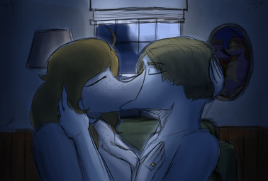 ahoge anthro bedroom big_breasts blonde_hair breasts claws detailed_background digit_ring duo eyes_closed female finger_claws freckled_arms freckled_chest freckled_face freckles good_clean_married_sex grey_body grey_scales hair husband husband_and_wife inside jewelry kissing long_hair making_out male male/female married_couple nude nude_anthro nude_female nude_male ring romantic romantic_couple scales short_hair snout wedding_ring wife joebamna cavemanon_studios snoot_game aimo_(snoot_game) tarja_(snoot_game) dinosaur prehistoric_species reptile saurischian scalie theropod troodon troodontid 2025 absurd_res digital_drawing_(artwork) digital_media_(artwork) hi_res