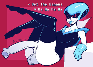 anthro balls big_penis breasts cleavage clothed clothing crossgender fti_crossgender genitals glistening gloves gynomorph handwear homophobic_slur huge_penis hyper hyper_genitalia hyper_penis intersex legwear long_penis machine penis saggy_balls saggy_foreskin solo stockings talking_to_viewer tongue tongue_out skutchart deltarune undertale_(series) queen_(deltarune) android darkner robot hi_res