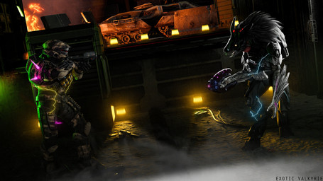 3_fingers 3_toes aiming_at_another aiming_gun anthro arm_feathers arm_tuft armor assault_rifle avian_caruncle blood bodily_fluids body_armor bullet_wound colored_blood digitigrade duo electricity eye_contact faceless_character faceless_human feather_hair feathered_crest feathers feet fingers fire full_armor gun handgun head_crest holding_gun holding_object holding_ranged_weapon holding_weapon looking_at_another male needler pseudo_hair pupils purple_blood ranged_weapon rifle shell_(projectile) shotgun_shell slit_pupils standing standoff staredown tank_(vehicle) text toes tuft unsc unusual_blood unusual_bodily_fluids vehicle weapon wounded yellow_eyes exotic_valkyrie halo_(series) microsoft xbox_game_studios jazz_(exoticvalkyrie) alien avian human kig-yar mammal scalie spartan_(halo) t'vaoan 16:9 3d_(artwork) 4k absurd_res colored digital_media_(artwork) english_text hi_res widescreen