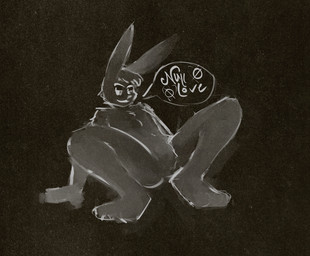 ambiguous_gender anthro null null_bulge solo spread_legs spreading cielvonaefenleoht ciel_(cielvonaefenleoht) hare lagomorph leporid mammal rabbit snowshoe_hare hi_res sketch nonbinary_(lore)
