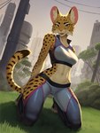 anthro athletic athletic_anthro athletic_female athletic_wear big_breasts black_claws black_eyebrows black_markings black_spots bottomwear bra breasts building city claws clothed clothed_anthro clothed_female clothing cutout dutch_angle eyebrows eyelashes female female_anthro finger_claws fingers footwear fully_clothed fully_clothed_anthro fully_clothed_female fur grass inner_ear_fluff kneeling kneeling_on_grass kneeling_on_ground looking_at_viewer markings midriff multicolored_body multicolored_fur navel on_grass on_ground open_mouth open_smile outside pants pink_inner_ear pink_nose plant plantigrade pose shoes slim slim_anthro slim_female smile smiling_at_viewer sneakers solo spandex spandex_clothing spandex_pants sports_bra spots spotted_body spotted_fur spread_legs spreading tail tail_markings tan_body tan_fur teeth thigh_cutout thigh_window tight_bottomwear tight_clothing tight_pants tree tuft underwear urban white_inner_ear_fluff wide_hips yellow_body yellow_eyes yellow_fur hacatiko felid feline mammal full-length_portrait hi_res pinup portrait