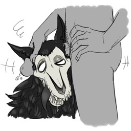 all_the_way_through ambiguous_gender ambiguous_on_human ambiguous_penetrated anthro anthro_penetrated biped black_body black_fur bone duo ear_penetration ear_threading erection fur genitals human_on_anthro human_penetrating human_penetrating_anthro in_one_ear_and_out_the_other interspecies male male/ambiguous male_on_anthro male_penetrating male_penetrating_ambiguous mindfuck nude open_mouth penetration penile penile_penetration penis penis_in_ear sex skull threaded_by_penis tongue unknown_artist scp_foundation anon scp-1471-a canid canine human malo mammal monster undead 1:1