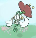 ambiguous_gender flower looking_at_viewer plant smile solo pc-engine nintendo pokemon floette generation_6_pokemon pokemon_(species) red_flower_floette hi_res