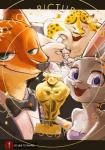 2017 academy_awards angry anthro award bare_shoulders benjamin_clawhauser black_tie_(suit) bodily_fluids bow_(feature) bow_tie breasts brown_eyes buckteeth canid canine cheetah cleavage clenched_teeth clothed clothing disney duo_focus eyes_closed felid feline female fennec_fox finnick_(zootopia) fox fully_clothed fur gidora_(artist) green_eyes group holding_award holding_object holding_oscar_statuette judy_hopps lagomorph leporid male mammal nick_wilde open_mouth open_smile oscar_statuette purple_eyes rabbit red_fox size_difference smile suit tears teeth true_fox zootopia