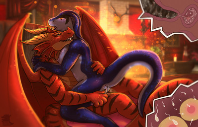 anthro anthro_on_anthro anthro_penetrated anthro_penetrating anthro_penetrating_anthro blush bodily_fluids breasts cervical_contact cum cum_in_uterus cum_in_vagina cum_inside duo female female_anthro female_on_top female_penetrated genital_fluids impregnation internal internal_vaginal male male/female male_anthro male_penetrating male_penetrating_female multiple_ova nude nude_anthro nude_female nude_male on_top open_mouth open_smile ovum penetration penile penile_penetration penis_in_vagina sex side_view sitting smile sperm_cell tail uterus vaginal vaginal_penetration wings frostedmonster mythology dragon mythological_creature mythological_scalie reptile scalie snake
