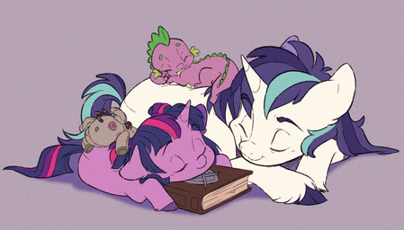 book female feral fetlocks group horn male male/female plushie simple_background sleeping trio doodlemark friendship_is_magic hasbro my_little_pony mythology shining_armor_(mlp) smartypants_(mlp) spike_(mlp) twilight_sparkle_(mlp) dragon equid equine mammal mythological_creature mythological_equine mythological_scalie scalie unicorn absurd_res hi_res brother_(lore) brother_and_sister_(lore) sibling_(lore) sister_(lore)