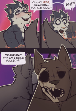 4_panel_comic after_sex anthro black_body black_fur bone dialogue eyeless fur interrobang male muscular muscular_anthro muscular_male nipples nude open_mouth phasing phasing_through_another size_difference skull skull_head small_top_big_bottom smaller_male text king_slabu adrian_(king_slabu) nolan_(king_slabu) american_opossum canid canine canis domestic_dog mammal marsupial spirit virginia_opossum absurd_res comic digital_media_(artwork) english_text hi_res