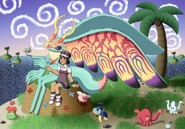 ambiguous_gender anthro antlers beach biped black_hair blue_body blush bracelet brown_eyes clothed clothing cloud colored_nails dark_hair detailed_background dress duo female fingernails fluffy fluffy_tail fur glunk_(kirby) hair hat headgear headwear holding_out_hand horn interspecies island jewelry multicolored_eyes nails neck_tuft open_mouth outside palm_tree plant sand seashell seaside shell short_hair sitting size_difference sky smile tail tan_body tan_skin tree tuft water erinprimette kirby_(series) kirby_and_the_forgotten_land nintendo fan_character fecto_elfilis vesa_(erinprimette) alien arthropod chinchilla chinchillid dragonfly gip_(kirby) glunk human humanoid insect mammal rodent squishy_(kirby) starling_(kirby) walf_(kirby) absurd_res digital_media_(artwork) hi_res