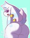 anthro big_butt birthmark bodily_fluids butt butt_focus eyewear fangs footprint freckles glasses looking_at_viewer low-angle_view male markings nude pawprint piercing rear_view solo sweat sweaty_butt teeth thick_thighs gil_softpaws nintendo pokemon generation_8_pokemon lagomorph leporid mammal pokemon_(species) rabbit scorbunny hi_res