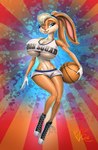 ball basketball_(ball) big_breasts blonde_hair bottomwear breasts clothing female footwear gloves hair handwear hi_res hotpants lagomorph leporid lola_bunny looney_tunes mammal quillu rabbit shoes shorts sneakers solo space_jam tune_squad_outfit tune_squad_outfit_(1996) under_boob warner_brothers