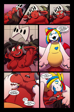 blue_eyes blue_tongue breast_grab breasts button_(fastener) button_eyes button_nipples cowgirl_position dialogue floppy_ears forced forced_transformation from_front_position genitals goat_ears green_eyes gynomorph hand_on_breast horn intersex on_bottom on_top open_mouth penis plush_sex plushie plushie_transformation plushophilia red_body red_skin sex shortstack shortstack_gynomorph shortstack_intersex speech_bubble squeak stitch_(sewing) strategically_placed_hole tail text tongue transformation axelspike mythology animate_inanimate bovid caprine caprine_demon demon dragon goat_demon living_plushie mammal mythological_creature mythological_scalie scalie comic english_text