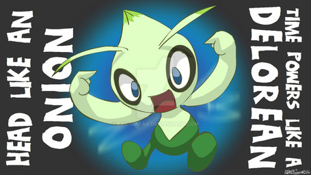 ambiguous_gender antennae_(anatomy) blue_eyes comparison dipstick_antennae green_body humor multicolored_antennae open_mouth open_smile simple_background smile solo text potoobrigham nintendo pokemon celebi generation_2_pokemon humanoid legendary_pokemon pokemon_(species) 16:9 2012 digital_drawing_(artwork) digital_media_(artwork) distracting_watermark english_text watermark widescreen
