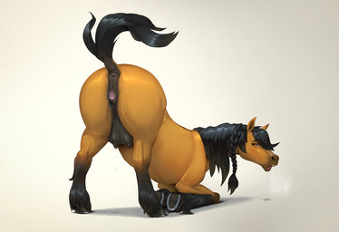 amber_eyes anatomically_correct anatomically_correct_anus anatomically_correct_genitalia anatomically_correct_vulva animal_genitalia animal_vulva anus ass_up bedroom_eyes black_mane black_tail bodily_fluids braided_hair butt clitoral_winking clitoris countershade_face countershading drooling equine_anus equine_genitalia equine_vulva eyebrows eyelashes feet female feral fetlocks genital_fluids genitals hair hooves in_heat leg_markings looking_at_viewer looking_back mane markings narrowed_eyes nipples open_mouth presenting presenting_anus presenting_hindquarters presenting_vulva puffy_anus quadruped raised_tail reverse_countershading saliva saliva_string seductive simple_background snout socks_(marking) solo sweat tail tan_body teats tongue unguligrade vaginal_fluids vulva conditional_dnp jotun22 windfall equid equine horse mammal 2021 digital_drawing_(artwork) digital_media_(artwork) hi_res