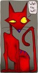 3_toes feet feral fur male purple_nose red_body red_fur sitting solo stripes tail text toes whiskers fake_anna cartoon_network courage_the_cowardly_dog katz_(courage_the_cowardly_dog) felid feline mammal english_text hi_res