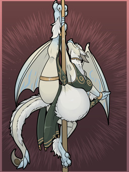anthro belly big_belly big_breasts bracelet breasts dancing female jewelry neck_ring piercing pole pole_dancing pregnant solo spread_wings stripper_pole thighlet wings bastiel mythology wings_of_fire vellichor_(gaia_mission) dragon mythological_creature mythological_scalie sandwing_(wof) scalie 3:4 absurd_res hi_res