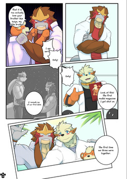 anthro blush clothing collar cross-popping_vein dialogue excited gesture hand_gesture magazine male marriage_proposal muscular muscular_male palm_tree photo plant pointing pose shirt squinted_eyes star teeth text topwear tree shinobiya nintendo pokemon entei_(shinobiya) natsu_(shinobiya) windy_(shinobiya) arcanine entei generation_1_pokemon generation_2_pokemon growlithe legendary_pokemon pokemon_(species) absurd_res comic english_text hi_res