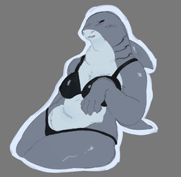 anthro bikini clothing female mostly_nude slightly_chubby solo swimwear two-piece_swimsuit carrioncarnage dc_comics princess_shark aquatic fish shark