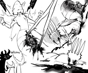 2_horns 4_horns 6_eyes 6_horns ambiguous_gender anthro apode bisected black_blood black_body black_eyes black_head black_tears blood blood_puddle blood_string bodily_fluids cloak clothing colored_blood disembowelment dying fatal_wound gesture gore group guts hand_gesture happy holding_stomach horn immobilization insect_wings intestines legless lying medical_instrument multi_eye multi_horn nude_taur on_back on_front organs pain restrained restraining_table scared scientific_instrument scissors screaming simple_background surgical_instrument surgical_operation sweat sweatdrop tears text thumbs_up tremble_lines tremble_spikes unusual_blood unusual_bodily_fluids vivisection white_background white_body white_cloak white_clothing white_eyes white_head wings evil_otter hollow_knight_(franchise) team_cherry hollow_knight_(character) hornet_(hollow_knight) pale_king_(hollow_knight) pure_vessel_(hollow_knight) shade_lord_(hollow_knight) arthropod arthropod_taur insect insect_taur taur vessel_(species) 2025 digital_media_(artwork) english_text sketch sketch_page daughter_(lore) father_(lore) father_and_child_(lore) father_and_daughter_(lore) female_(lore) male_(lore) nonbinary_(lore) parent_(lore) parent_and_child_(lore) parent_and_daughter_(lore)