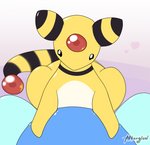 afterglow_ampharos afterglow_the_ampharos ambiguous_gender ampharos belly belly_rub duo feral first_person_view flippers generation_2_pokemon looking_at_viewer nintendo pokemon pokemon_(species) slightly_chubby solo_focus