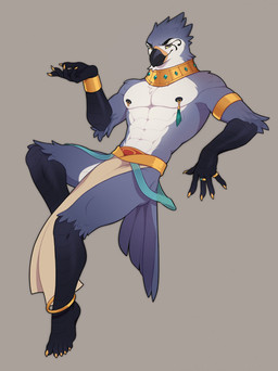 5_fingers 5_toes abs accessory anklet anthro armlet beak black_nipples blue_body bottomwear chest_tuft claws clothed clothing facial_markings feathers feet fingers golden_claws grey_background head_markings jewelry loincloth looking_at_viewer male markings muscular muscular_male neckwear nipple_piercing nipples partially_clothed pecs piercing ring scuted_arms scuted_feet scuted_hands scuted_legs scutes simple_background sitting solo tail tail_feathers toe_claws toes tuft v-cut white_body hamgirl_(artist) egyptian_mythology middle_eastern_mythology mythology horus avian bird deity falcon falconid 2022 digital_media_(artwork) hi_res