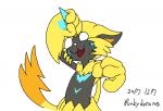 anthro horn humor male solo epilepsy_warning punkydreamer nintendo pokemon felid generation_7_pokemon legendary_pokemon mammal pokemon_(species) zeraora 2017 2_frame_animation 2d_animation aliasing animated digital_media_(artwork) frame_by_frame short_playtime