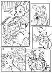 anthro black_and_white breasts canid canine clothing comic english_text female fox ketsueki_(character) mammal monochrome nintendo pokeball pokemon s-nina solo tail text