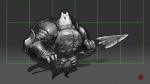 ambiguous_gender anthro armor clothed clothing grey_background melee_weapon muscular muscular_ambiguous muscular_anthro polearm simple_background solo spear text tongue tongue_out weapon oneobese undertale undertale_(series) greater_dog canid canine mammal 16:9 2015 monochrome widescreen