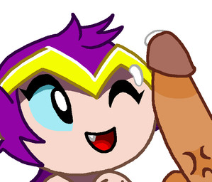 bestiality blue_sclera bodily_fluids crown cum cum_on_face duo erection female feral fur genital_fluids genitals headgear human_on_feral humanoid_genitalia humanoid_penis interspecies male male/female one_eye_closed penis purple_body purple_fur simple_background smile solo_focus tiara white_background wink creepycurse shantae_(series) wayforward shantae_(monkey_form) haplorhine human mammal monkey primate
