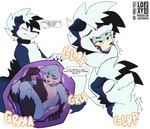 anthro duo internal male male/male male_pred male_prey neck_bulge oral_vore swallowing talking_to_prey text tongue tongue_out vore isohak23 canid canine canis fox mammal wolf absurd_res english_text hi_res url
