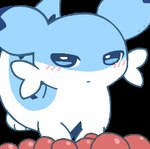 ambiguous_gender annoyed berry blue_body blue_eyes blue_fur blue_markings blush blush_lines cheek_tuft countershade_torso countershading dipstick_ears ear_markings facial_tuft feral food fruit fur long_body looking_at_viewer looking_away looking_back markings meme_pose multicolored_ears narrowed_eyes paws plant quadruped side_eye simple_background solo sticker_pack tail transparent_background tuft white_body white_fur flong mr._fresh palworld pocketpair chillet mammal mustelid pal_(species) 2024 alpha_channel animated low_res meme short_playtime thumbnail