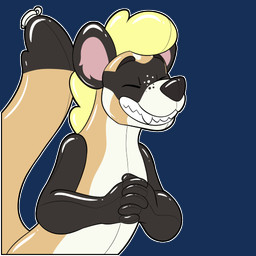 eyes_closed freckled_face freckles hands_together inflatable mane pool_toy smile smiling_at_viewer solo standing tan_body telegram_sticker symrea animate_inanimate living_inflatable mammal mustelid 1:1 alpha_channel