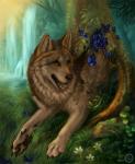 amber_eyes ambiguous_gender brown_body brown_fur detailed_background feral flower forest fur grass group large_group leaf light nature open_mouth outside paws plant portal realistic sunlight swarm teeth tongue tongue_out tree water waterfall flashw arthropod butterfly canid canine canis insect lepidopteran mammal wolf 2013 digital_media_(artwork) digital_painting_(artwork) signature