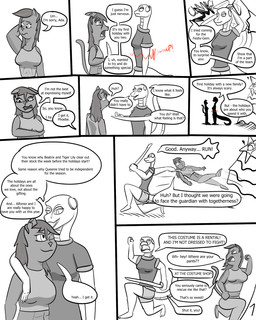 anthro argument block cochlear_implant_processor dialogue dragging_another duo female guilty hug running_away simple_background text baristagamerproductions ada_(gem_hunters) phoebe_(gem_hunters) felid feline mammal monster reptile scalie snake 4:5 absurd_res comic english_text hi_res monochrome