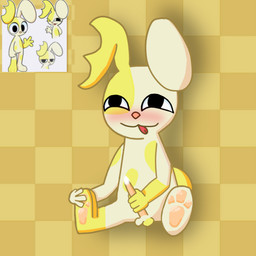 3_toes 4_fingers animal_genitalia animal_penis anthro aroused balls big_ears black_eyes blush bodily_fluids cotton_tail different_colored_ears different_colored_paws erection feet fingers floppy_ears foot_fetish foot_focus fur fur_markings genital_fluids genitals hand_on_foot hand_on_penis happy lagomorph_genitalia lagomorph_penis long_penis looking_pleasured male markings masturbation meowster missing_ear multicolored_body multicolored_fur narrowed_eyes nude nude_male pawpads paws penis pink_nose pink_paws pink_penis precum red_tongue simple_background sitting solo spots spotted_body toes tongue tongue_out white_body yellow_background yellow_balls yellow_body yellow_fur youtuber lotodots domestic_rabbit lagomorph leporid leproid mammal oryctolagus rabbit 1:1 hi_res reference_image