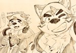 anthro blush electronics grin headphones headphones_around_neck kerchief male neck_tuft one_eye_closed pawpads sketchy slightly_chubby smile solo tuft wink kogiinu lifewonders live_a_hero mokdai canid canine canis domestic_dog mammal hi_res traditional_media_(artwork)